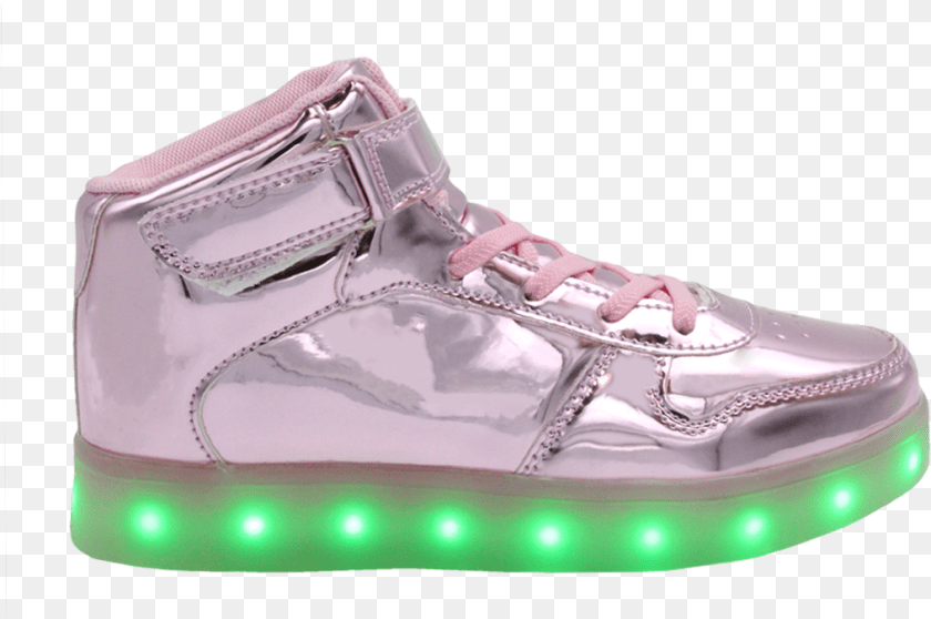 1015x674 Kids Pink Shiny Ledshoes Hightop Led Shoes, Clothing, Footwear, Shoe, Sneaker Sticker PNG