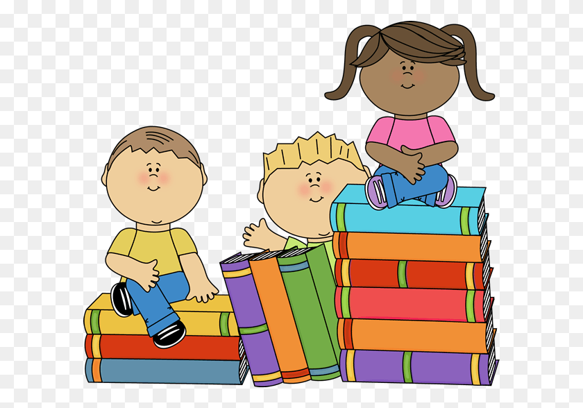 600x528 Дети Сидят На Книгах Детские Книги Клипарт, Чтение, Игрушка, Комната Hd Png Скачать
