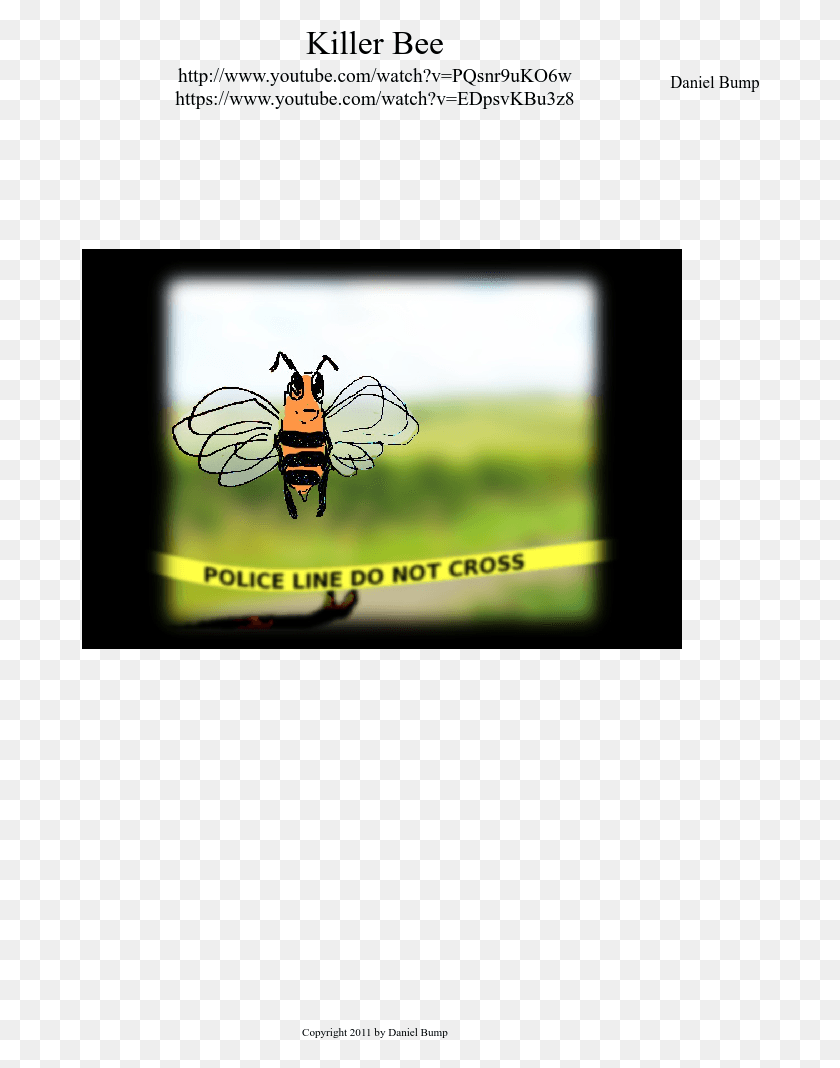 678x1008 Killer Bee Partitura Compuesta Por Daniel Bump 1 De Hornet, Avispa, Insecto, Invertebrado Hd Png