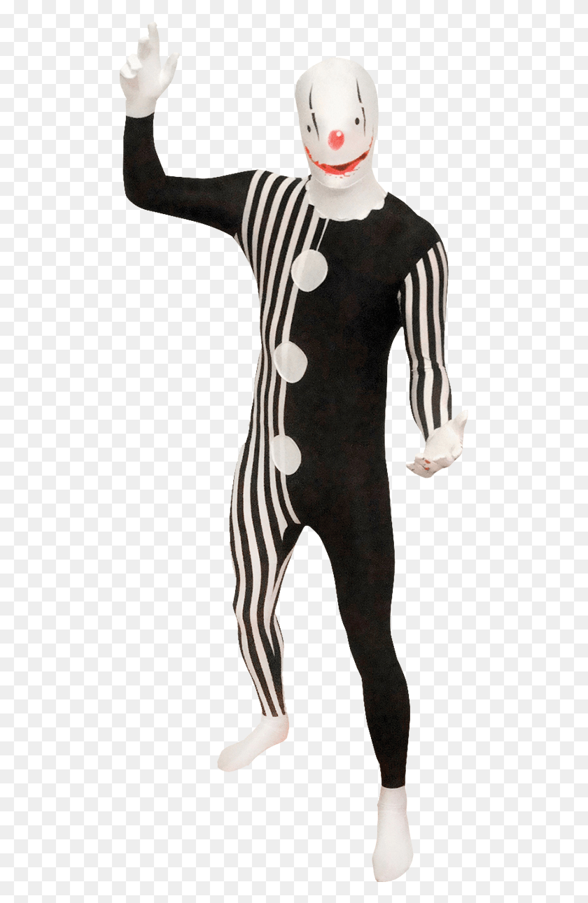 499x1231 Killer Clown Morphsuit Costume Clown Morphsuit, Clothing, Apparel, Person HD PNG Download