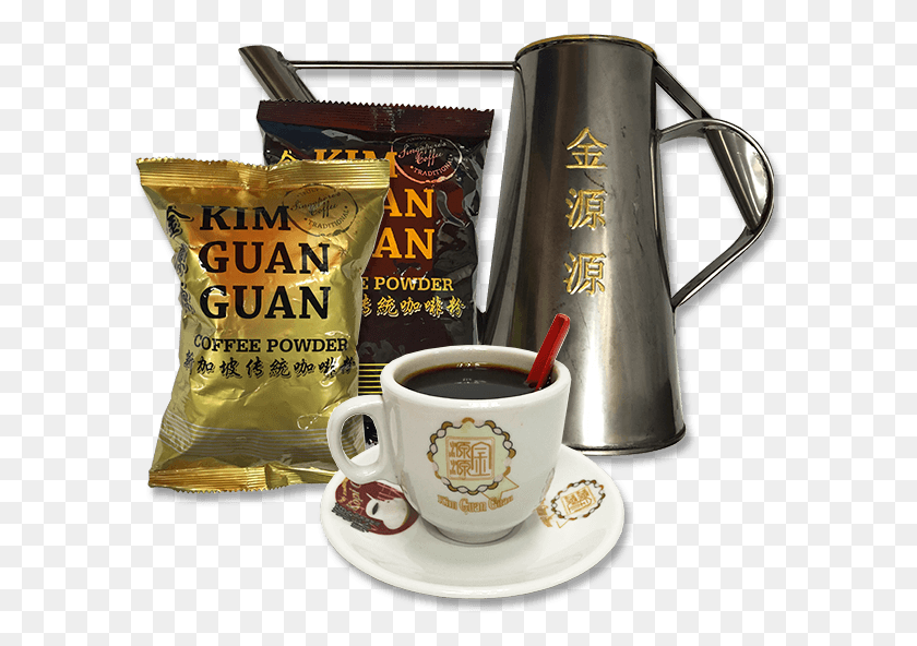 598x532 Descargar Png Kim Guan Guan Coffee Trading Pte Ltd, Taza De Café Tradicional De Singapur, Cerámica, Platillo Hd Png
