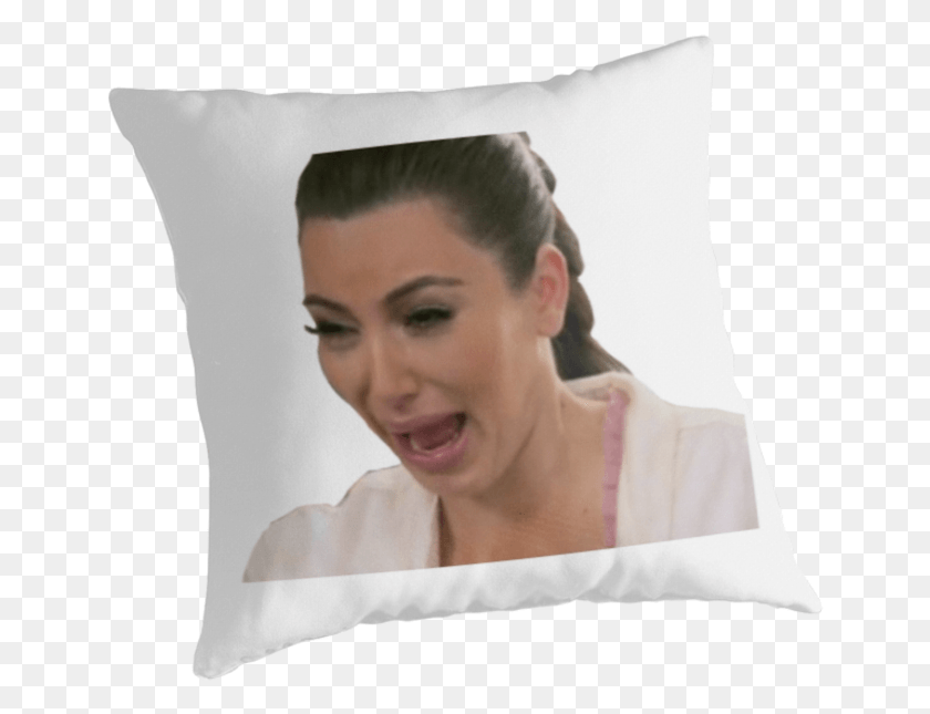 648x585 Kim Kardashian Crying Throw Pillows By Sailorlolita Kim Kardashian Crying Face, Pillow, Cushion, Person HD PNG Download