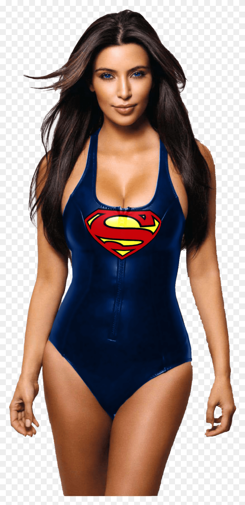 808x1731 Kim Kardashian Superwoman Kim Kardashian Leather Swimsuit, Clothing, Apparel, Swimwear HD PNG Download