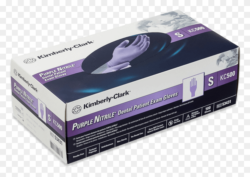 786x539 Kimberly Clark Purple Nitrile Exam Glove Box Caja De Cartón, Etiqueta, Texto, Cartón Hd Png