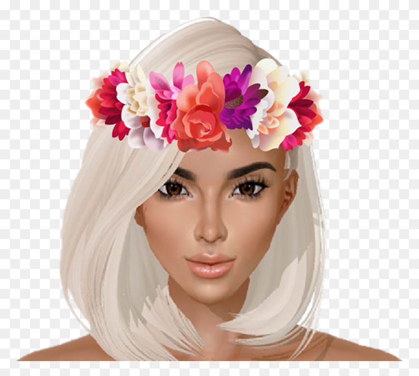 1024x913 Descargar Png Kimoji Kardashian Kimkardashian Flowers Whatsapp Headpiece, Ropa, Cabello Hd Png