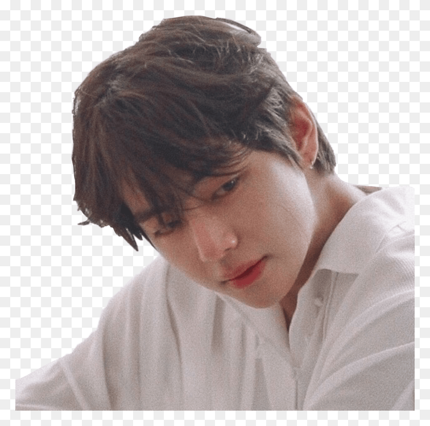 1241x1229 Kimtaehyung Taehyung Bts White Loveyourself Tear Free Bts Love Yourself Tear Ver U, Person, Human, Sleeve HD PNG Download