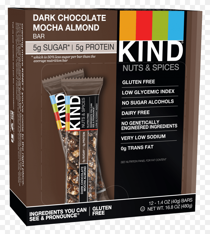 1992x2238 Kind Bars Dark Chocolate Mocha Almond Gluten Free Kind Bars Dark Chocolate Mint, Плакат, Реклама, Флаер Hd Png Скачать