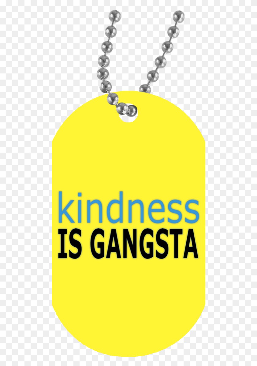 502x1136 Kindness Is Gangsta White Dog Tag Pendant, Text, Plant HD PNG Download