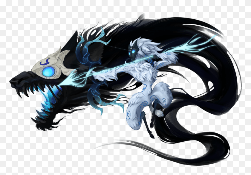 1261x855 Kindred The Eternal Hunters Full Sized Image Here League Of Legends Kindred Meme, Dragon, Person, Human HD PNG Download