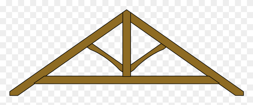 988x365 King Post Roof Truss With Collar Tie King Post, Triangle, Symbol, Outdoors Descargar Hd Png