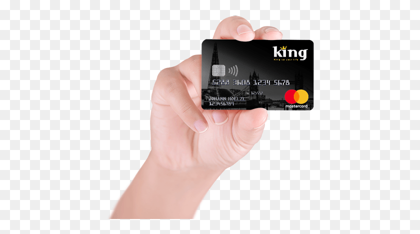 416x408 King Prepaid Mastercard Hochgeprgt Und Ohne Schufa Smartphone, Text, Person, Human HD PNG Download