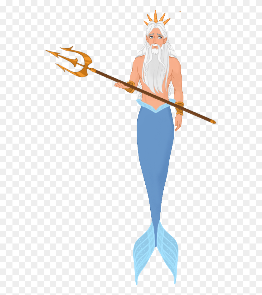 557x885 King Triton By Musicmermaid Illustration, Spear, Weapon, Weaponry HD PNG Download