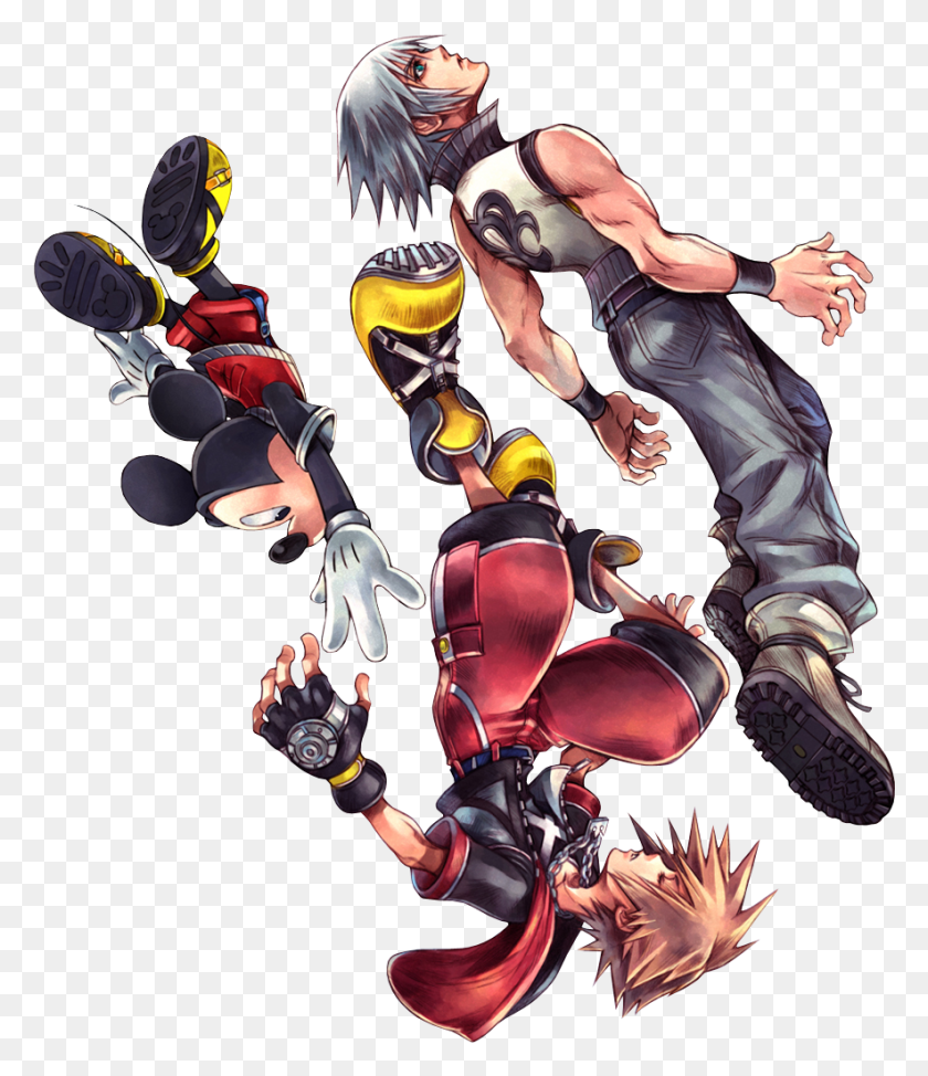 885x1038 Kingdom Hearts Riku Sora And Mickey, Person, Human, Comics HD PNG Download