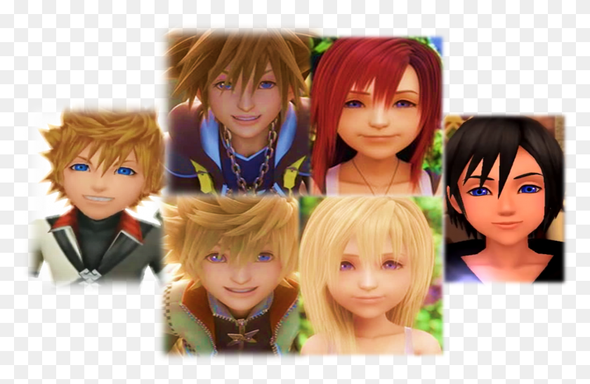 1799x1125 Kingdom Hearts Trios Images Kingdom Hearts Sora Kairi Roxas Kingdom Hearts, Muñeca, Juguete, Cabello Hd Png