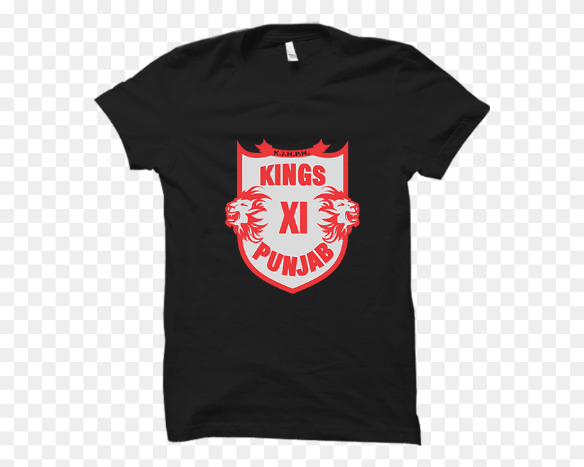 571x611 Kings Xi Punjab Half Sleeve Black Active Shirt, Clothing, Apparel, T-shirt HD PNG Download