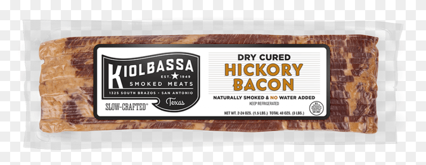 859x293 Kiolbassa Hickory Bacon Peppered Bacon, Pork, Food, Plant HD PNG Download