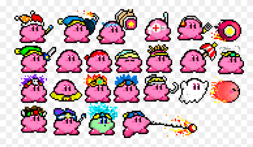 1801x991 Descargar Png Kirby Actualizado Sprites Pixel Art Mario Star, Pac Man Hd Png