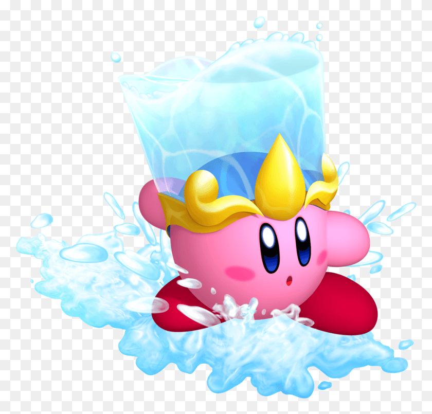 926x885 Kirby With A Bucket Of Water On His Head Return To Dreamland Water Kirby, Birthday Cake, Cake, Dessert HD PNG Download