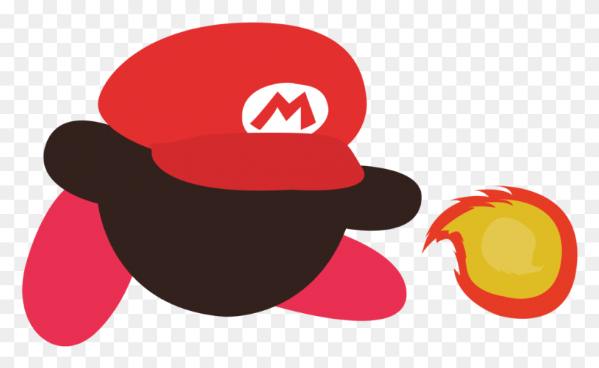 979x573 Kirby With Mario Hat, Baseball Cap, Cap, Clothing HD PNG Download