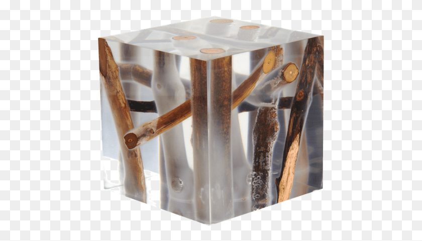 451x421 Kisimi Frosted Driftwood Cube By Bleu Nature Resin Wood End Table, Outdoors, Ice, Tabletop HD PNG Download