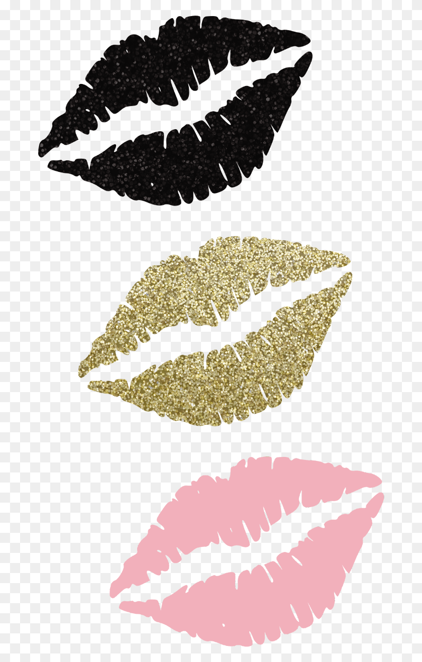 690x1257 Kiss Besos Beso Glitter Negro Black Rosado Pink Pink Mary Kay Logo, Accessories, Accessory, Gold HD PNG Download
