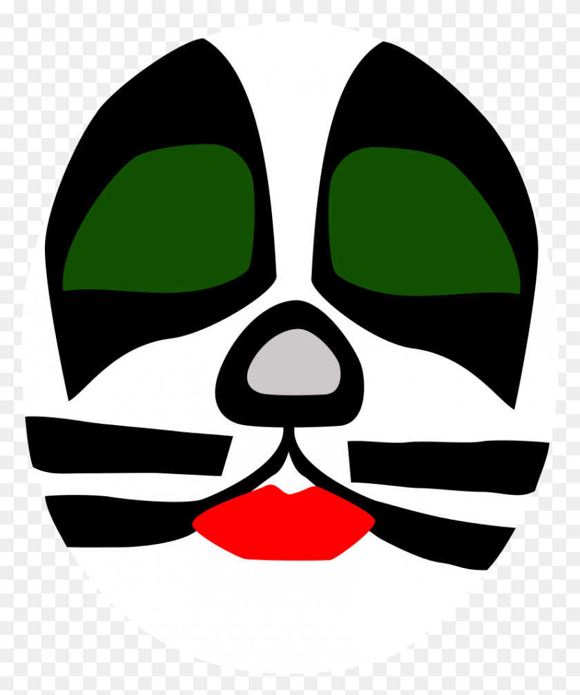 825x1002 Kiss Cat Face Peter Criss Make Up, Label, Text, Stencil HD PNG Download