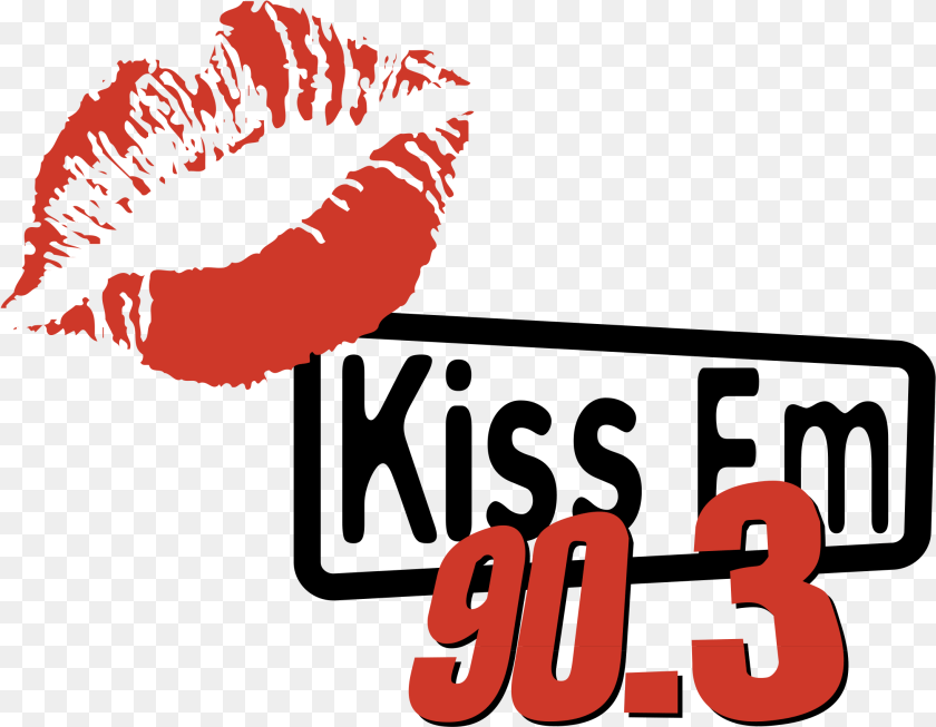 2191x1703 Kiss Fm 90 3 Logo Scalable Vector Graphics, Body Part, Mouth, Person, Cosmetics Transparent PNG