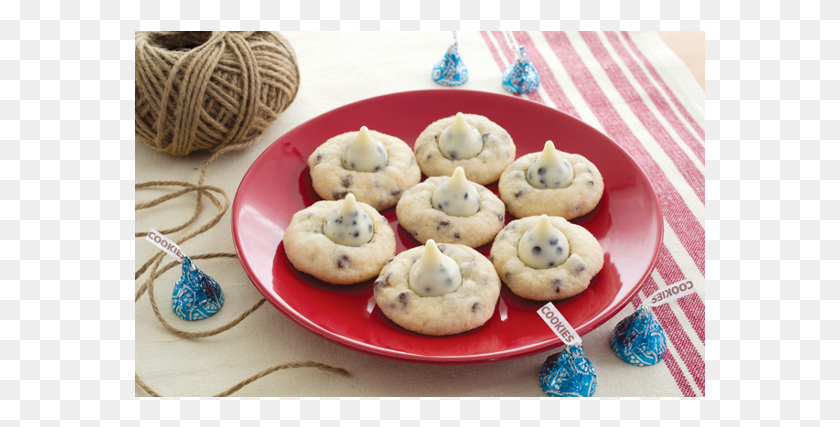 571x367 Kisses Cookies 39n Creme Blossom Cookies Chocolate Chip Cookie, Food, Bread, Sweets HD PNG Download