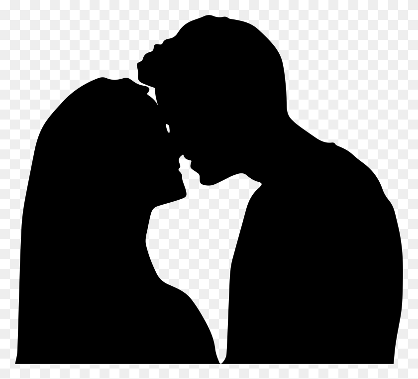 2240x2014 Kissing Silhouette Relationship Clipart Black And White, Gray, World Of Warcraft HD PNG Download