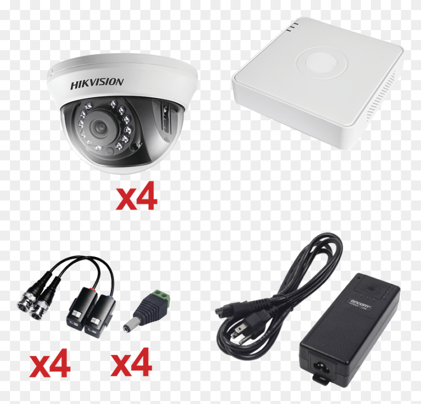 851x814 Kit Cmaras De Seguridad Hikvision Cctv Power Supply Dvr 4 Canales, Electronics, Adapter, Camera HD PNG Download