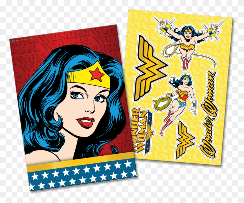 869x712 Descargar Png Kit Decorativo Cartonado Mulher Maravilha Festcolor Wonder Woman Face, Graphics, Person Hd Png