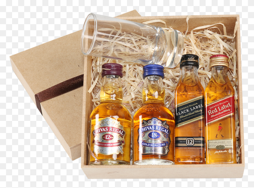 916x660 Descargar Png Kit Mini 4 Whiskys 3252 Botella De Vidrio, Licor, Alcohol, Bebida Hd Png