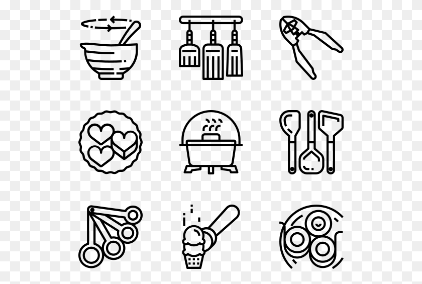 529x505 Kitchen Hand Drawn Icons, Gray, World Of Warcraft HD PNG Download