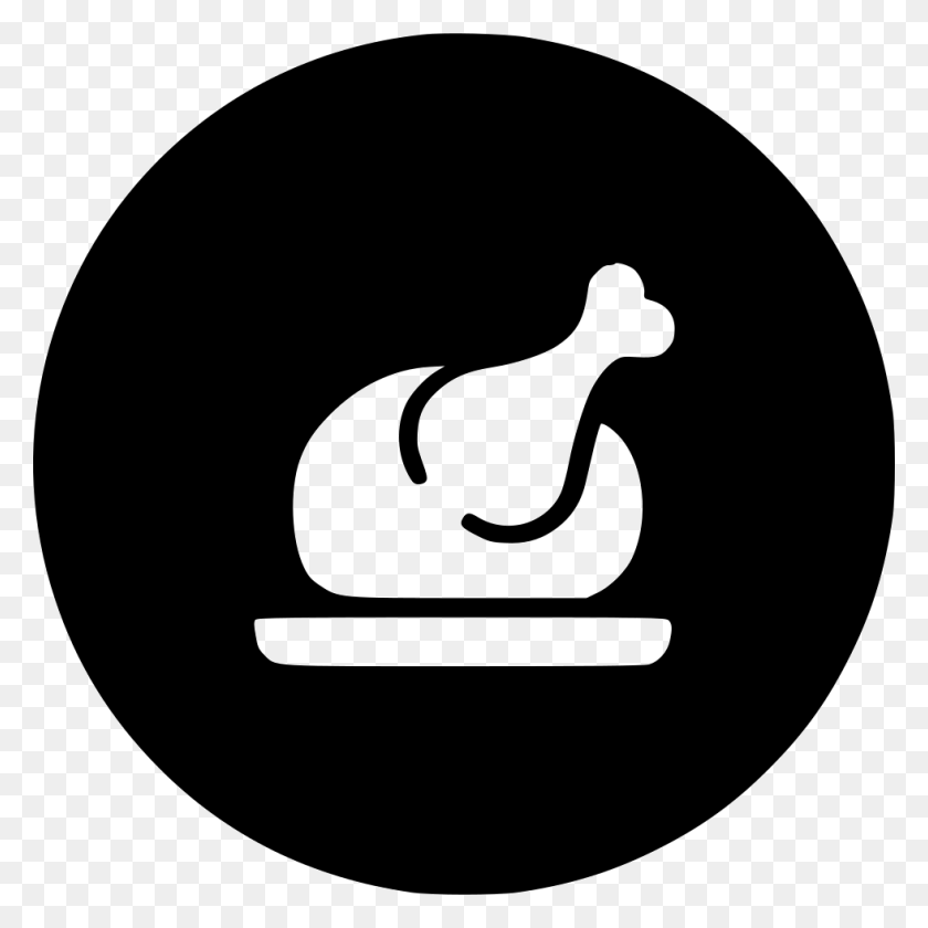 980x980 Kitchen Nonveg Chicken Chistmas Dinner Restaurant Black Twitter Icon Transparent Background, Stencil, Label HD PNG Download