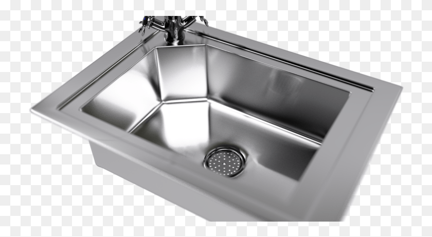 732x401 Kitchen Sink With Water Tap And Sink Drain Kitchen Water Tap, Cooktop, Indoors, Double Sink HD PNG Download