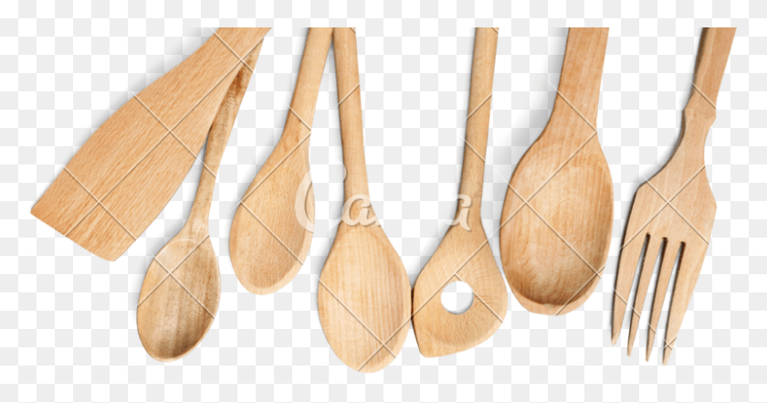 800x391 Kitchen Utensils Border Wood, Wooden Spoon, Spoon, Cutlery HD PNG Download
