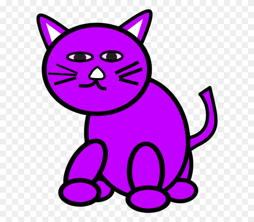 600x677 Kitten Clipart Little Kitten Clip Art Purple Cat, Graphics, Animal HD PNG Download