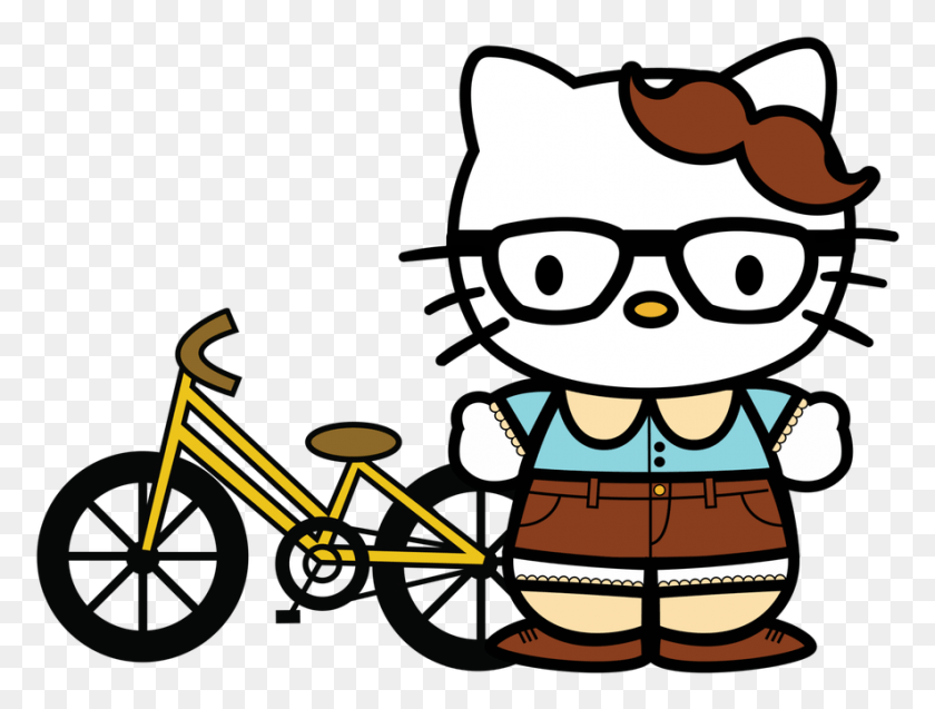 885x655 Kitty Clip Art Hello Kitty Face Transparent Clipart, Bicycle, Vehicle, Transportation HD PNG Download