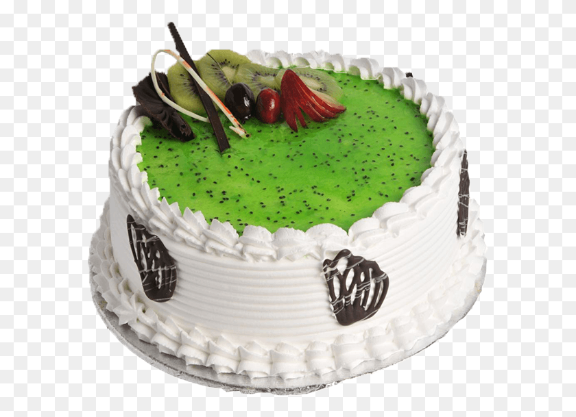 587x549 Kiwi Cake Kiwi Fruit Bday Cake, Birthday Cake, Dessert, Food HD PNG Download