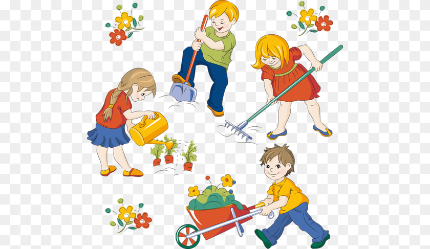 500x487 Klipart Children Garden, Baby, Cleaning, Person, Boy PNG