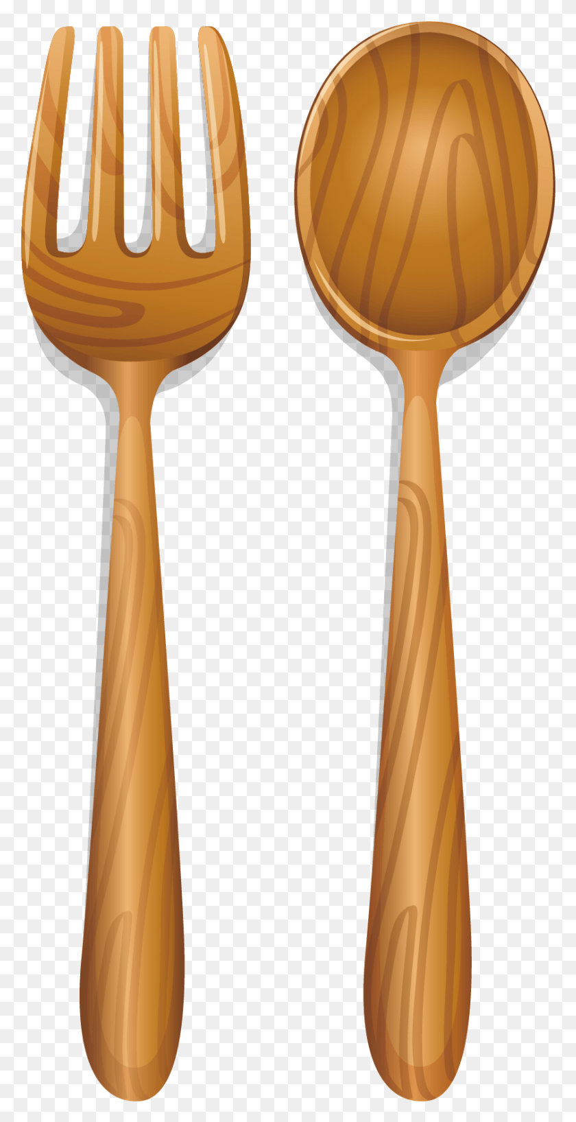 843x1703 Knife Fork Wooden Transprent Wood Spoon And Fork, Cutlery, Wooden Spoon HD PNG Download