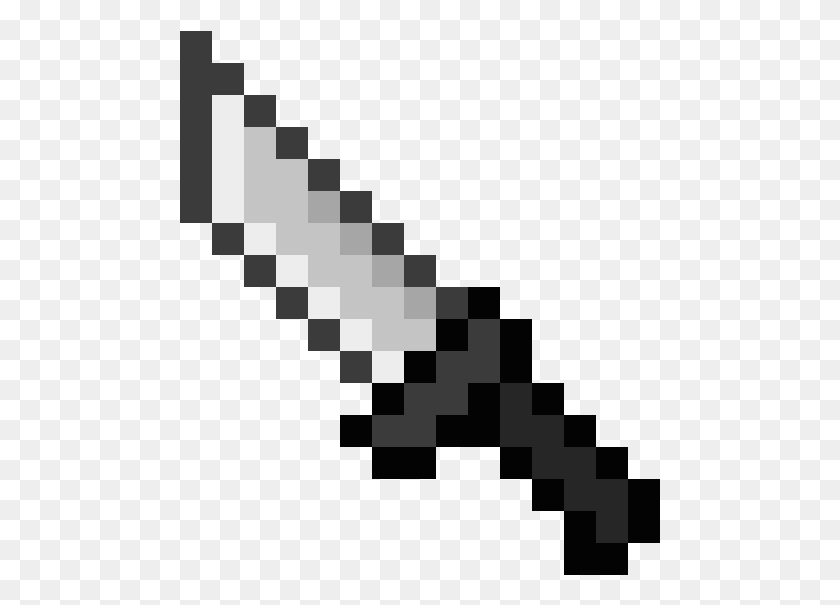 481x545 Нож В Minecraft Pixel Art, Поручень, Перила, Текст Png Скачать