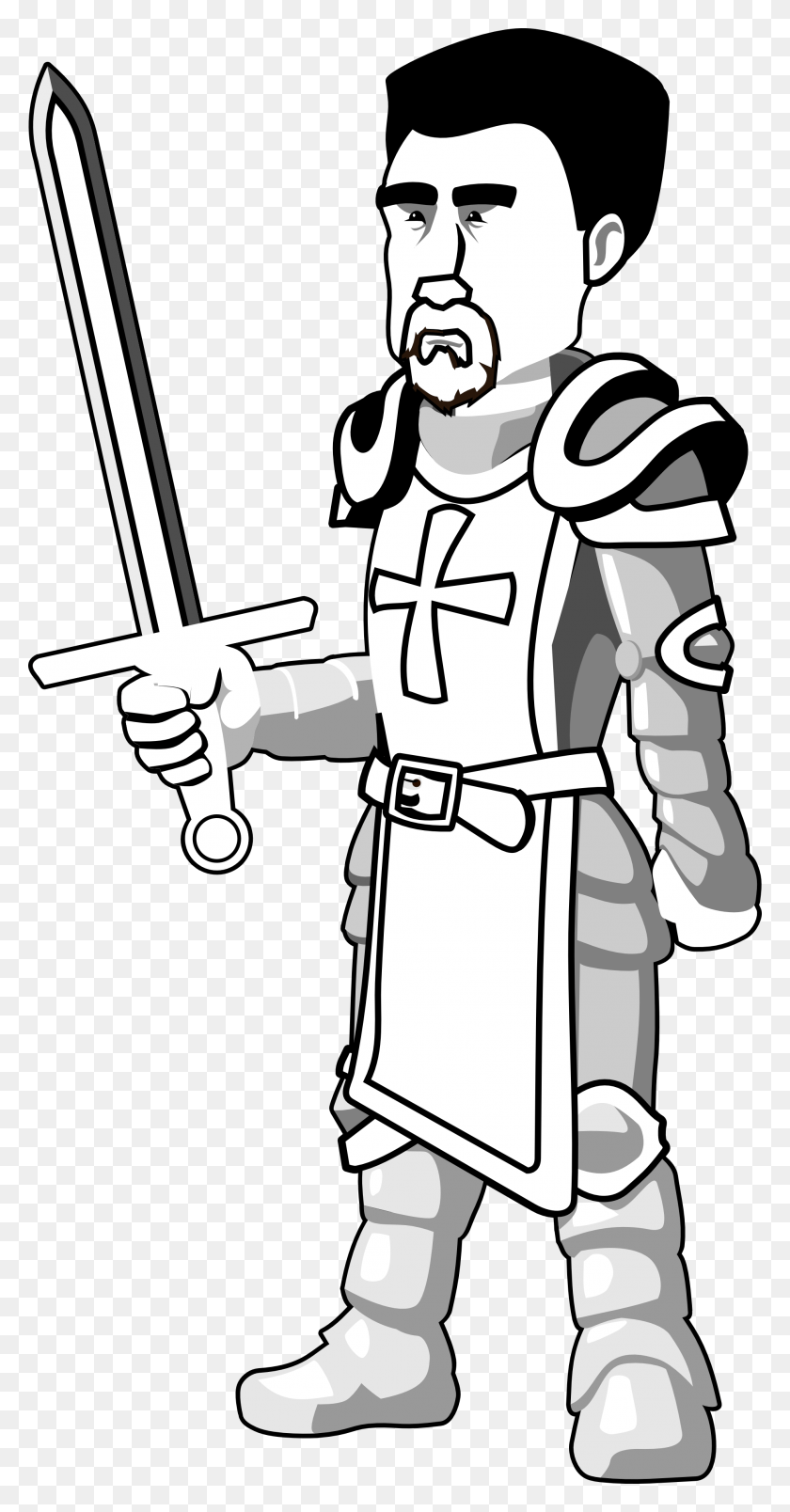 1979x3929 Knight Clipart Medieval History Knights In Black And White, Person, Human, Duel HD PNG Download