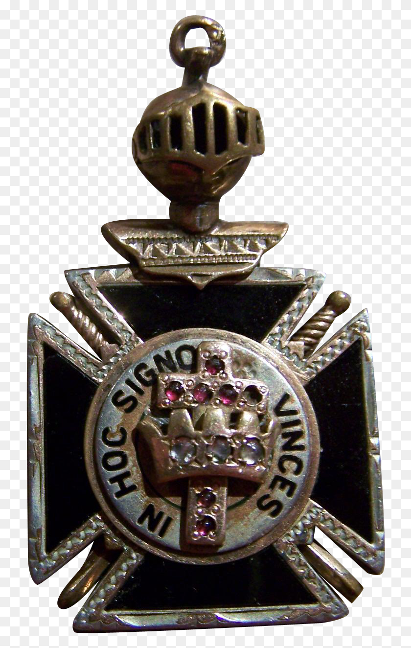 734x1264 Descargar Png Caballeros Templarios Negro Onyx Medallón, Logotipo, Símbolo, Marca Registrada Hd Png