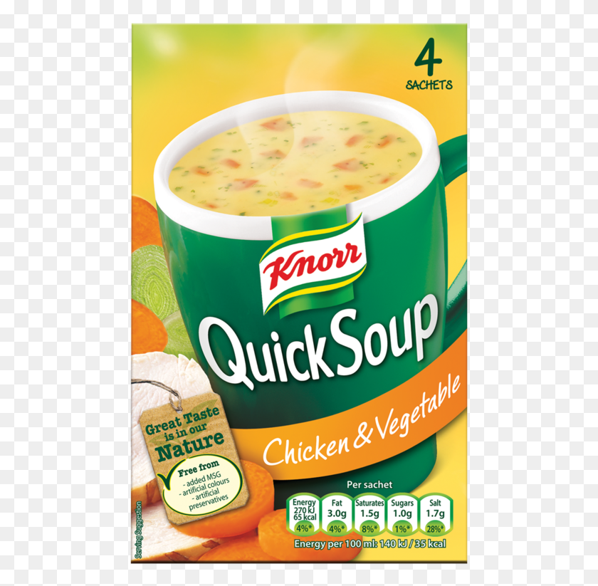 477x763 Knorr Quick Soup Chicken Vegetable 4 Sachets 56g Knorr Cup A Soup Chicken, Food, Dessert, Custard HD PNG Download