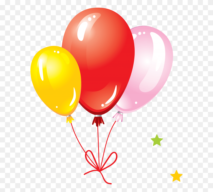 600x695 Knotted Three Balloons Happy New Year, Balloon, Ball HD PNG Download