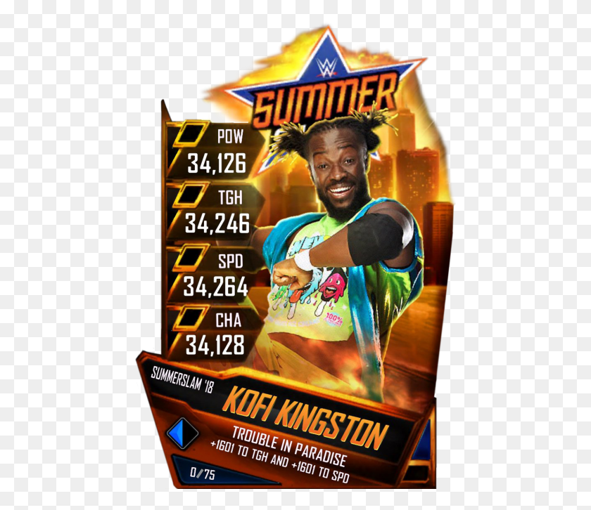 457x666 Kofikingston S4 21 Summerslam18 Ringdom Wwe Supercard Kofi, Poster, Advertisement, Flyer HD PNG Download