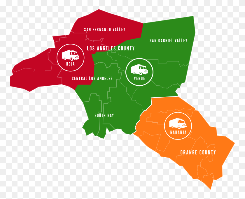 774x623 Kogi Truck Map La Vs Oc County, Plot, Diagram, Atlas HD PNG Download