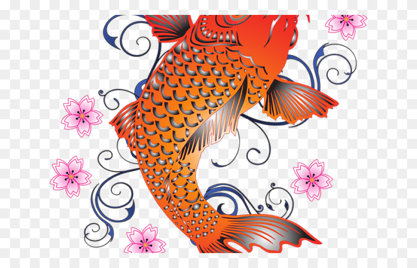 640x480 Koi Fish Clipart Vector Di Carpe Giapponese Disegni, Pattern, Fish, Animal HD PNG Download
