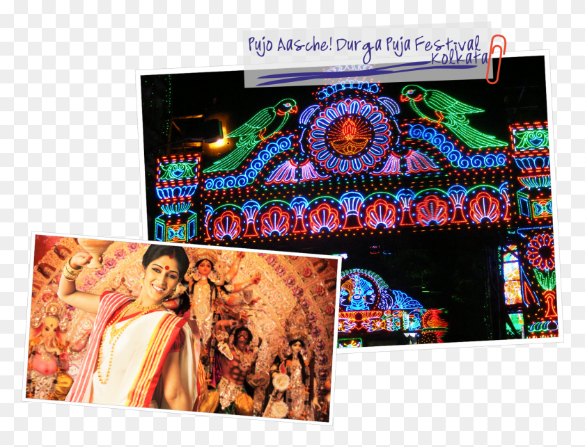 1648x1232 Kolkata Durga Puja Lighting, Collage, Poster, Advertisement HD PNG Download